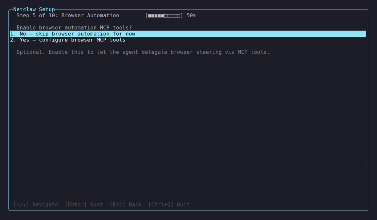 Browser automation toggle