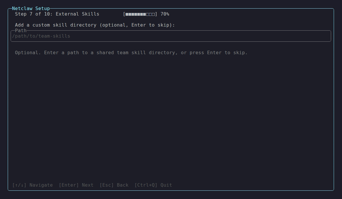 Custom skills path