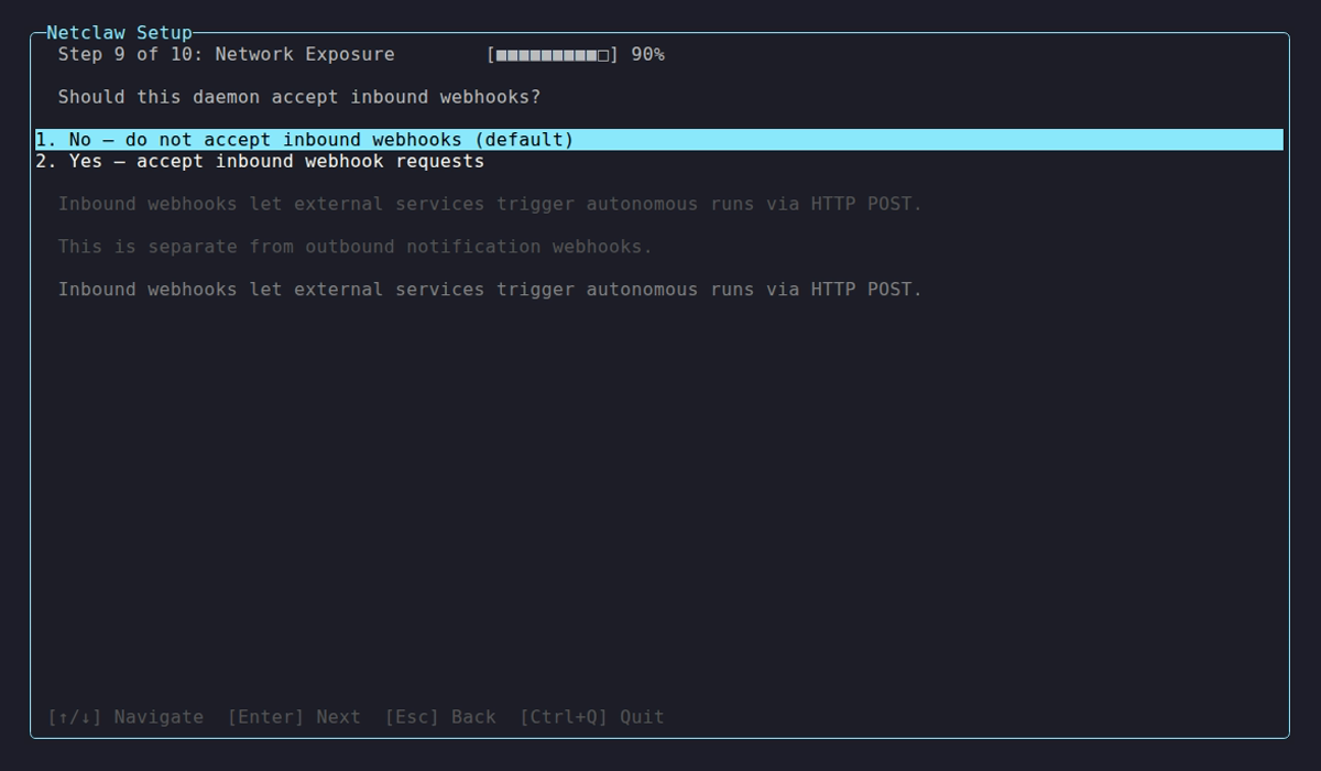 Webhook configuration